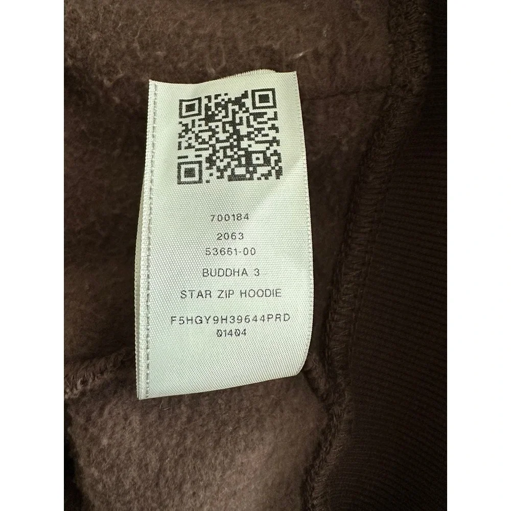 True Religion Mens Metallic Buddha Star Zip Hoodie Brown Sweatshirt XL